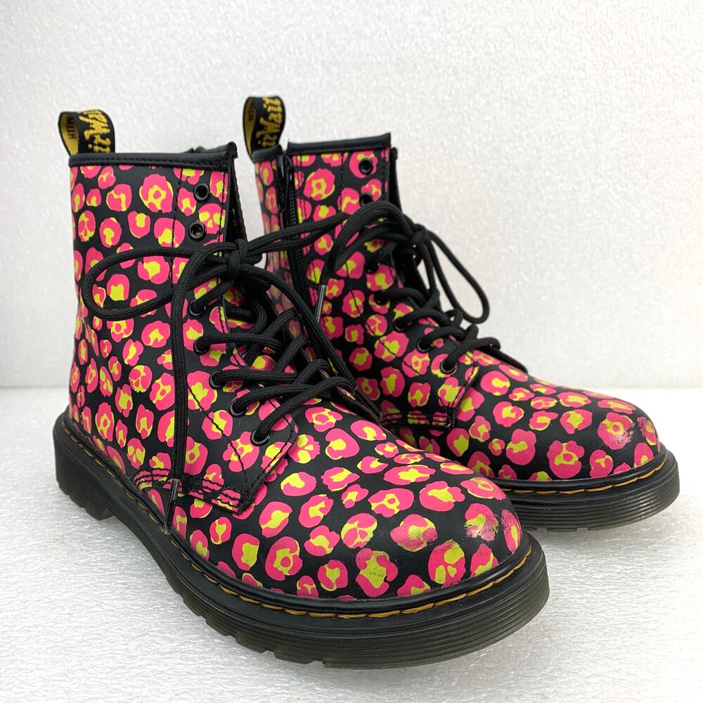 Dr. Martens 1460 Pink Leopard Hydro Leather Boots - Girl 4